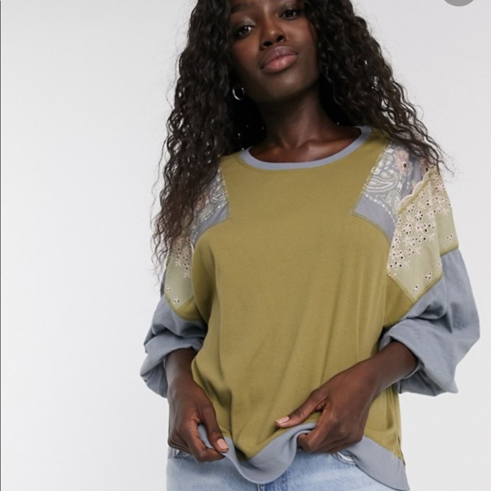 Free People Feelin It Tee (Army Combo)